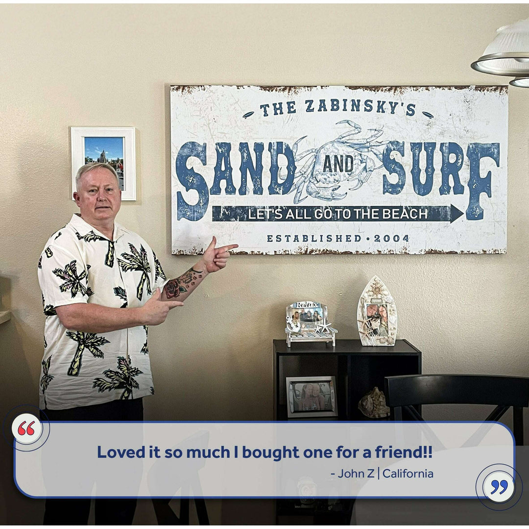 Sand And Surf Sign