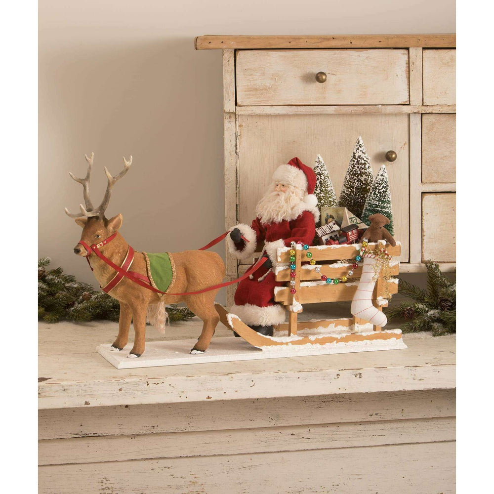 Santa in a One Horse Open Sleigh Vintage Santa by Bethany Lowe Designs – view 2