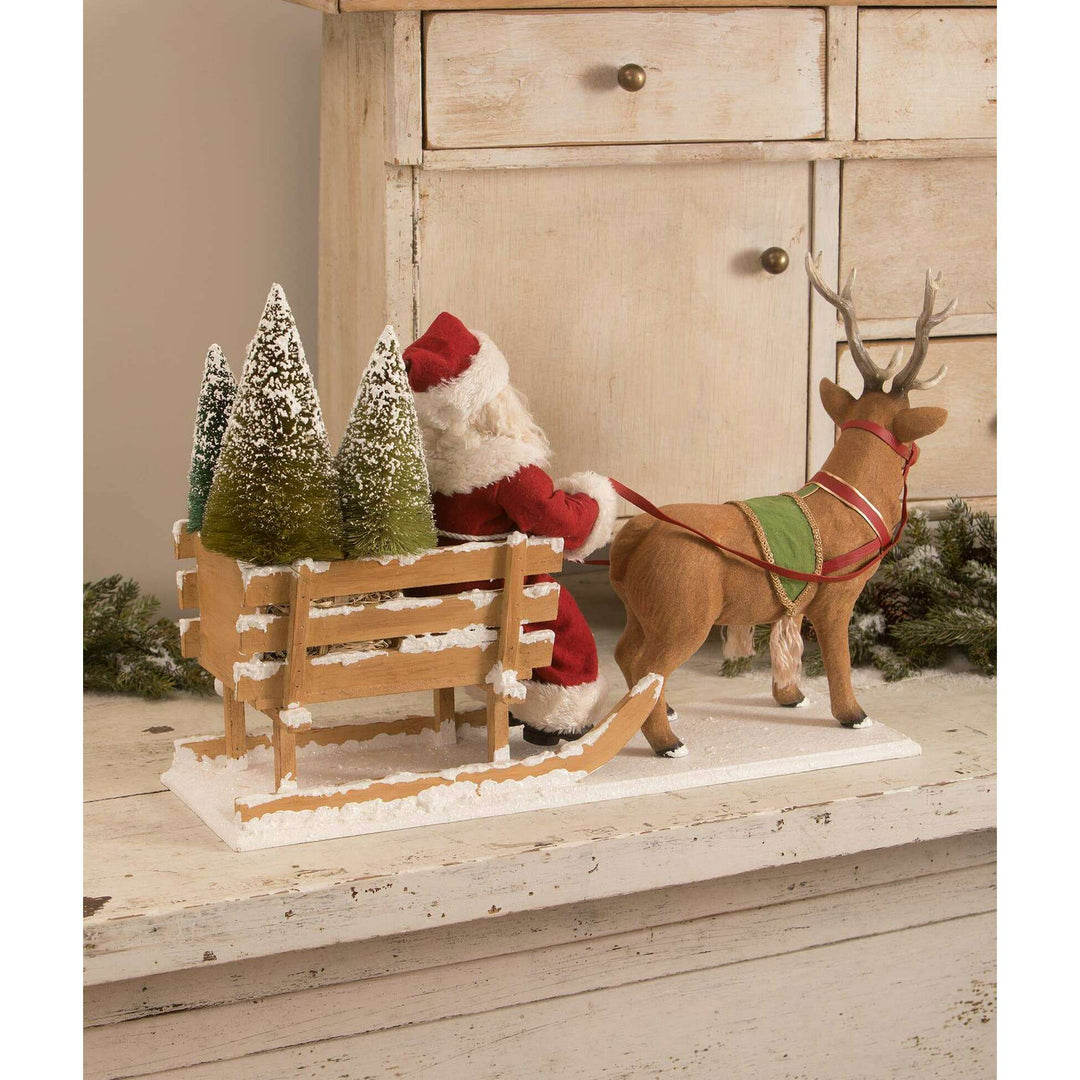 Santa in a One Horse Open Sleigh Vintage Santa by Bethany Lowe Designs – view 3