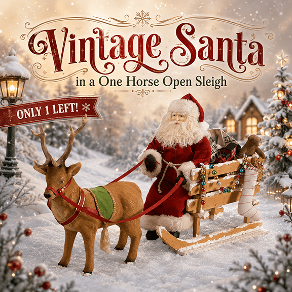 Santa in a One Horse Open Sleigh Vintage Santa by Bethany Lowe Designs – view 4