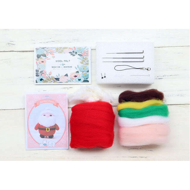 Santa Needle Felting Kit. Wizardi DIY Wool Craft Kit F07N8-W11