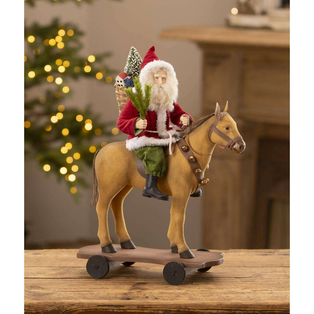 Santa Riding Horse Pull Toy by Bethany Lowe – view 2