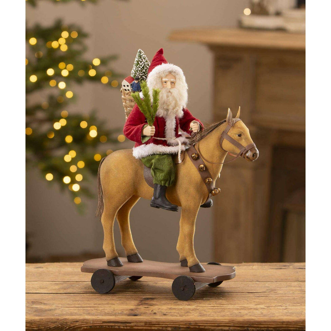 Santa Riding Horse Pull Toy by Bethany Lowe – view 2