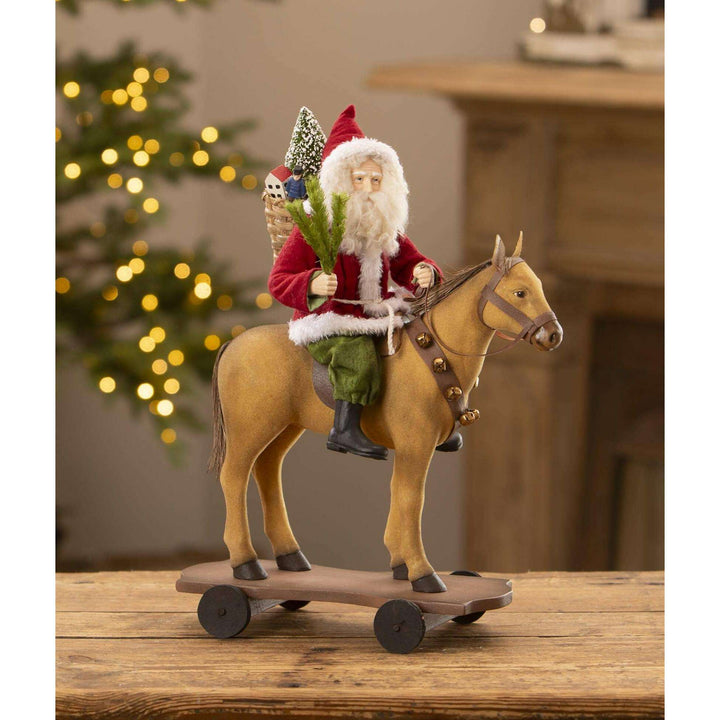 Santa Riding Horse Pull Toy by Bethany Lowe – view 2