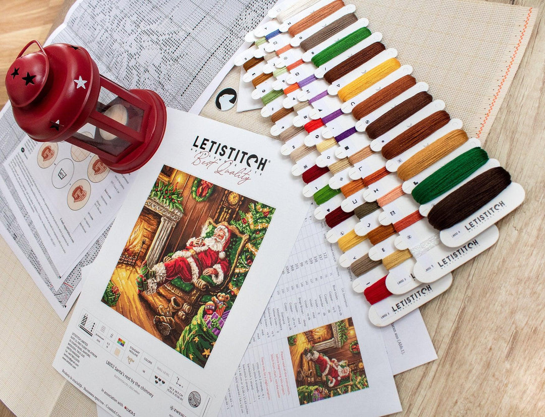 Santa's rest by the chimney L8052 Counted Cross Stitch Kit
