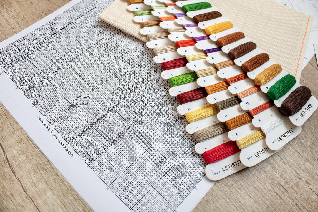 Santa's rest by the chimney L8052 Counted Cross Stitch Kit