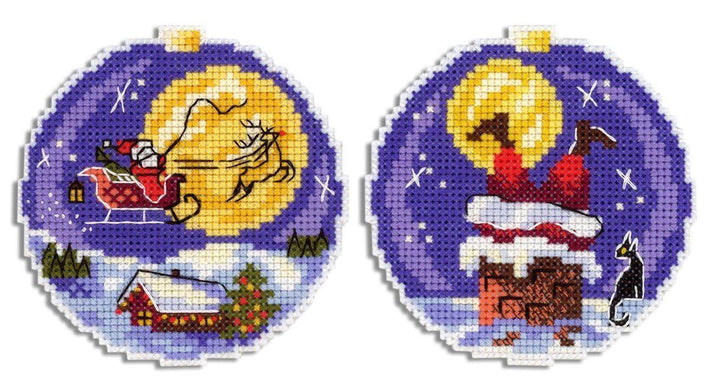 Santa SR-690  Plastic Canvas Counted Cross Stitch Kit