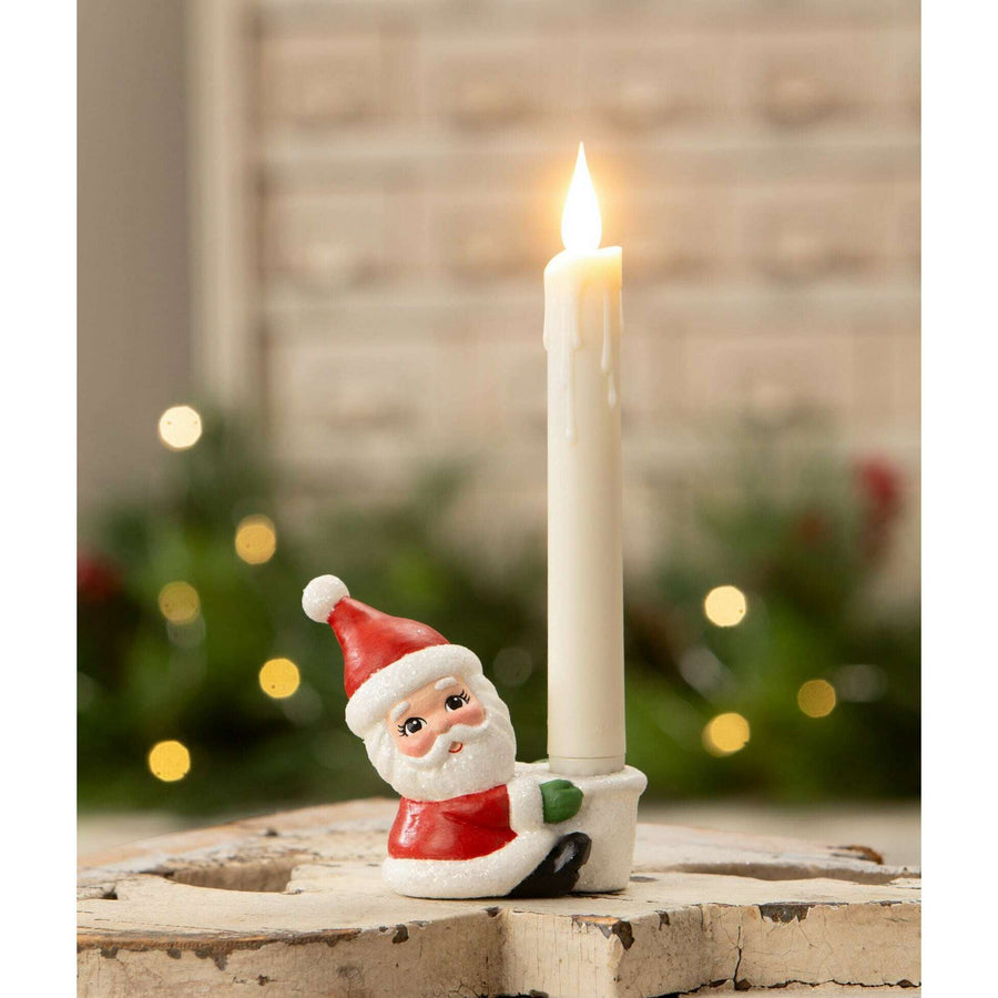 Santa Taper Candle Holder by Bethany Lowe Designs, christmas decor