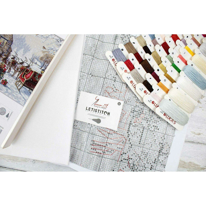 Santa's Cottage BU5011L Counted Cross-Stitch Kit