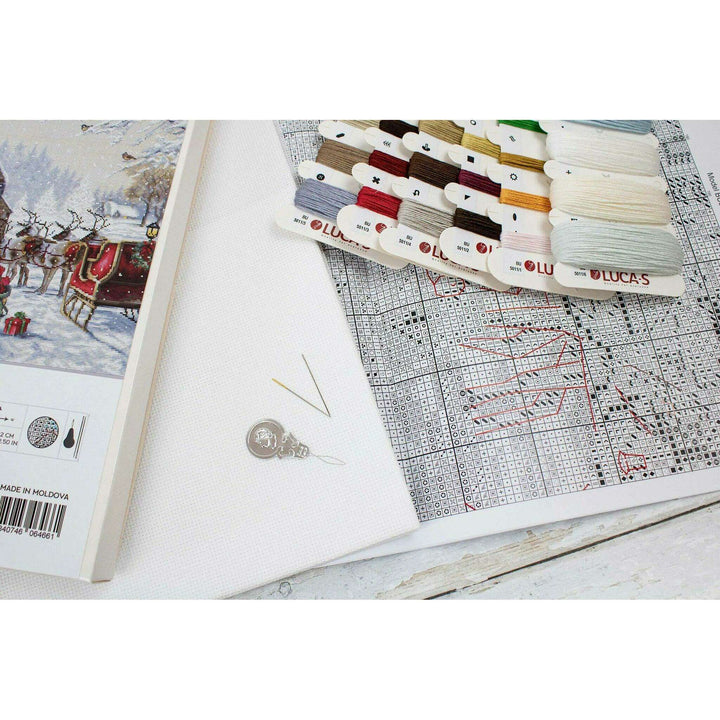 Santa's Cottage BU5011L Counted Cross-Stitch Kit