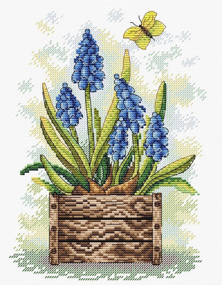 Sapphire Flower SM-206 Counted Cross Stitch Kit
