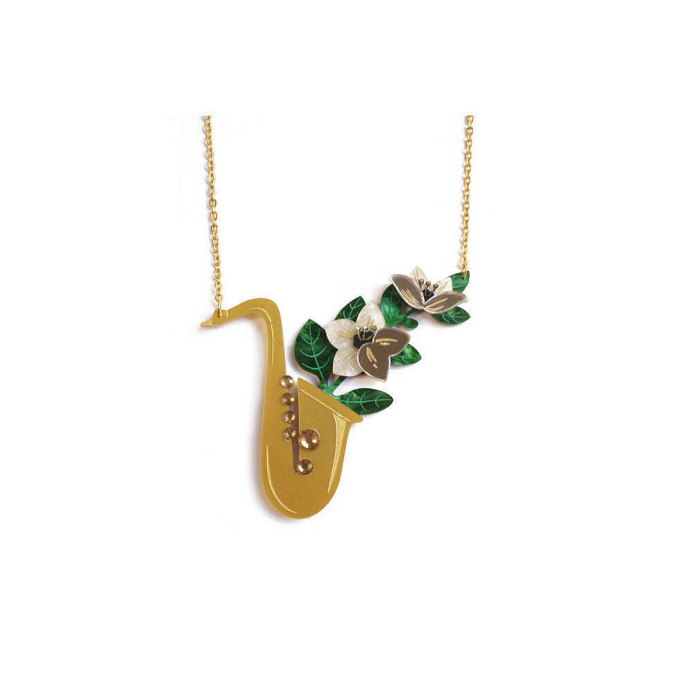 Saxophone Necklace by Laliblue 