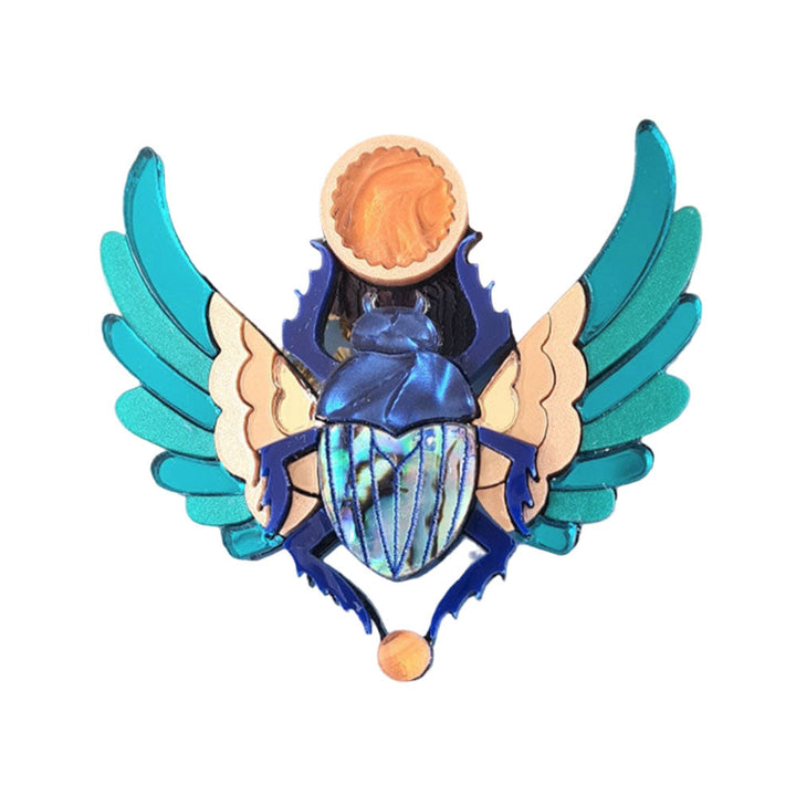 Scarab Dung Beetle Brooch by Cherryloco Jewellery 1