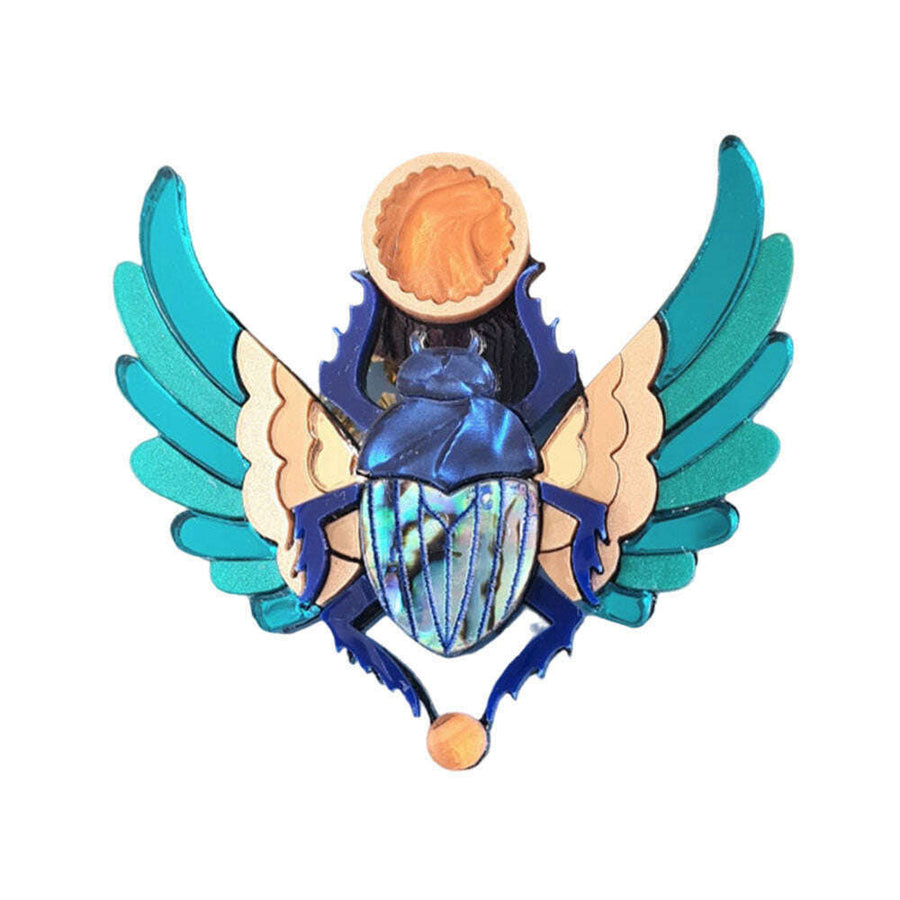 Scarab Dung Beetle Brooch by Cherryloco Jewellery 1