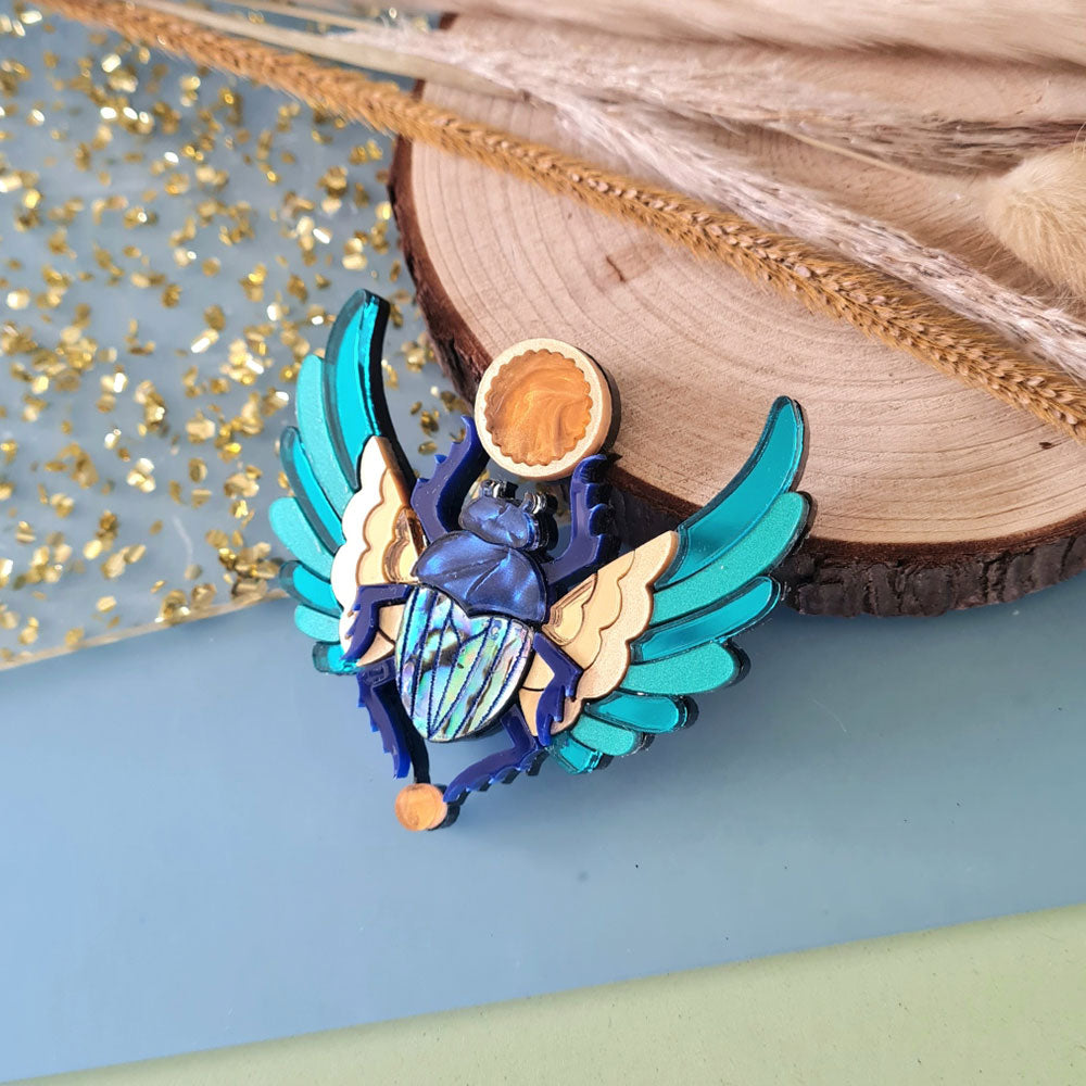 Scarab Dung Beetle Necklace by Cherryloco Jewellery 4