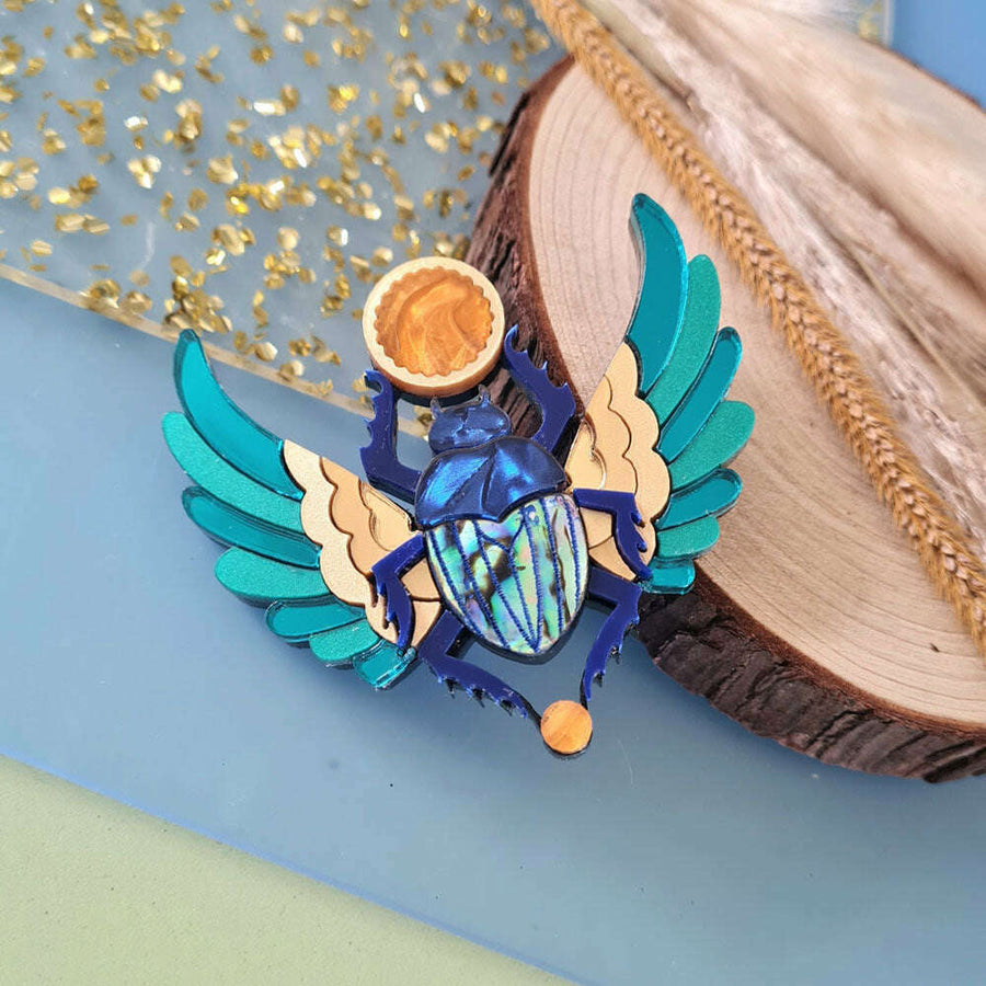 Scarab Dung Beetle Necklace by Cherryloco Jewellery 1