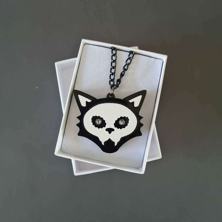 Scaredy Cat Reversible Pendant by Cherryloco Jewellery 2