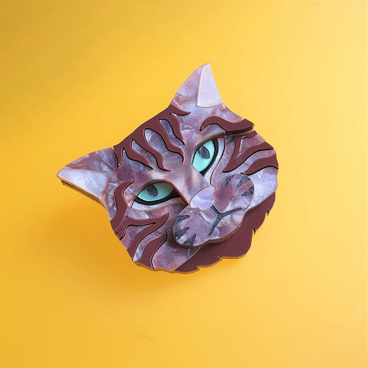 Scottish Wildcat Bronze Shimmer Colourway Brooch by Cherryloco Jewellery 3