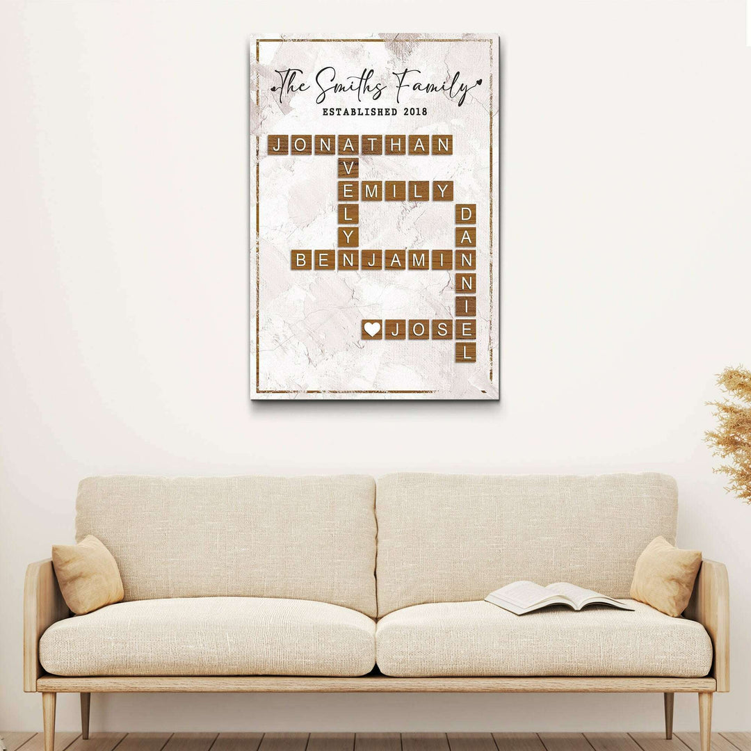 Scrabble Family Names Sign