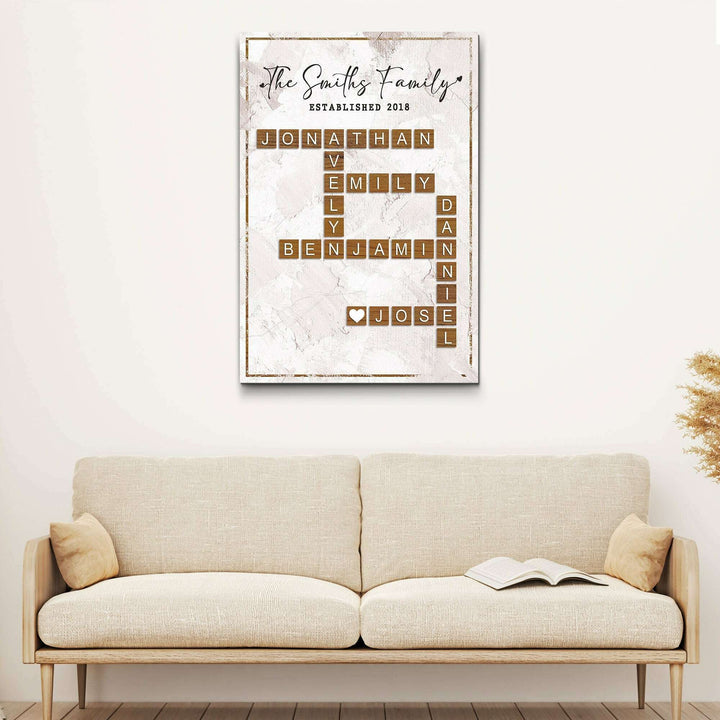 Scrabble Family Names Sign