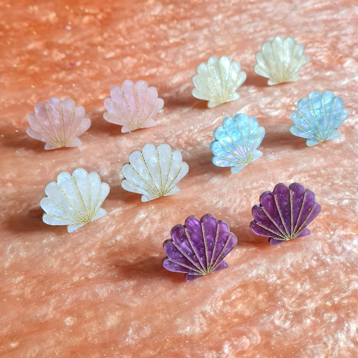 Seashell Stud Earrings by Cherryloco Jewellery 2