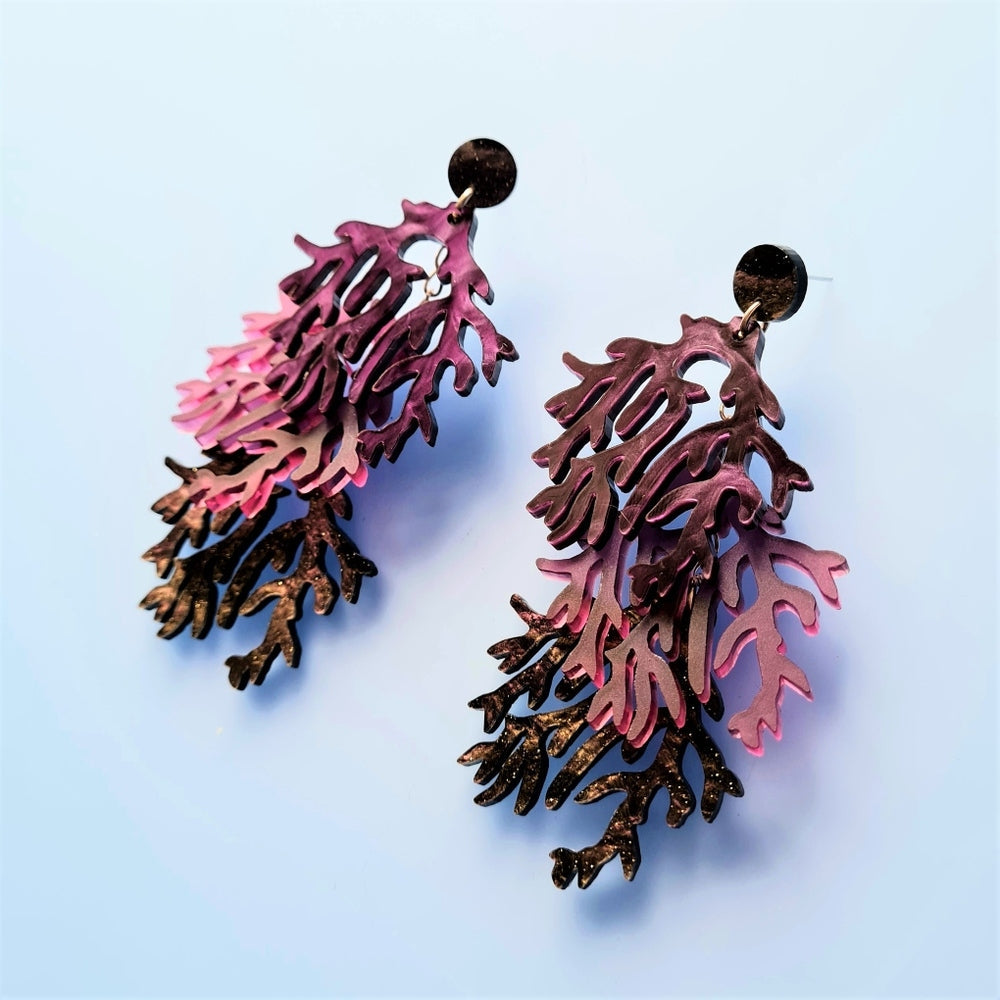 Seaweed Charm Earrings by Cherryloco Jewellery 3