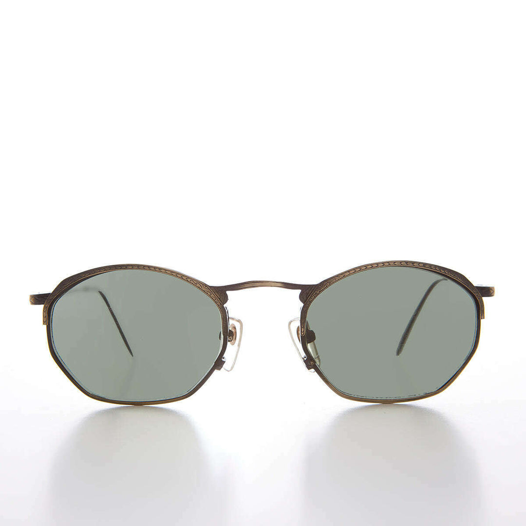 Semi Octagon Unisex Metal Vintage Sunglass  - Onas