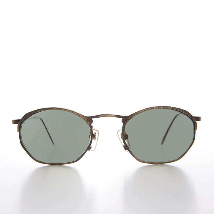 Semi Octagon Unisex Metal Vintage Sunglass  - Onas