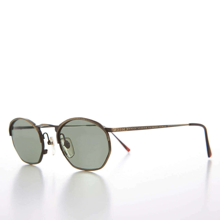 Semi Octagon Unisex Metal Vintage Sunglass  - Onas