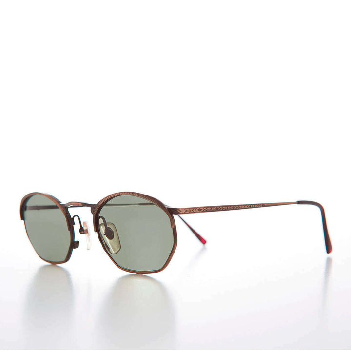Semi Octagon Unisex Metal Vintage Sunglass  - Onas