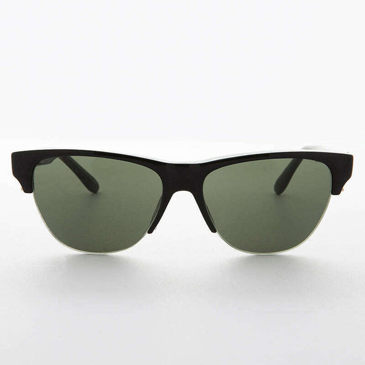 Semi-Rimless Mono Browline Vintage Sunglass - Garett