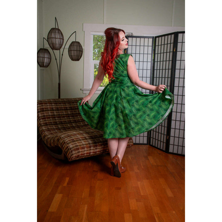 Serena Swing Dress- Green Ferns