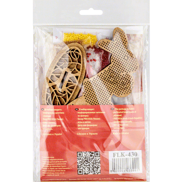 Set for embroidery with beads on wood FLK-430