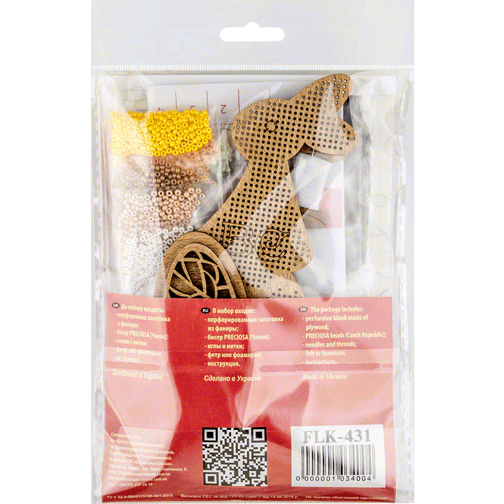 Set for embroidery with beads on wood FLK-431