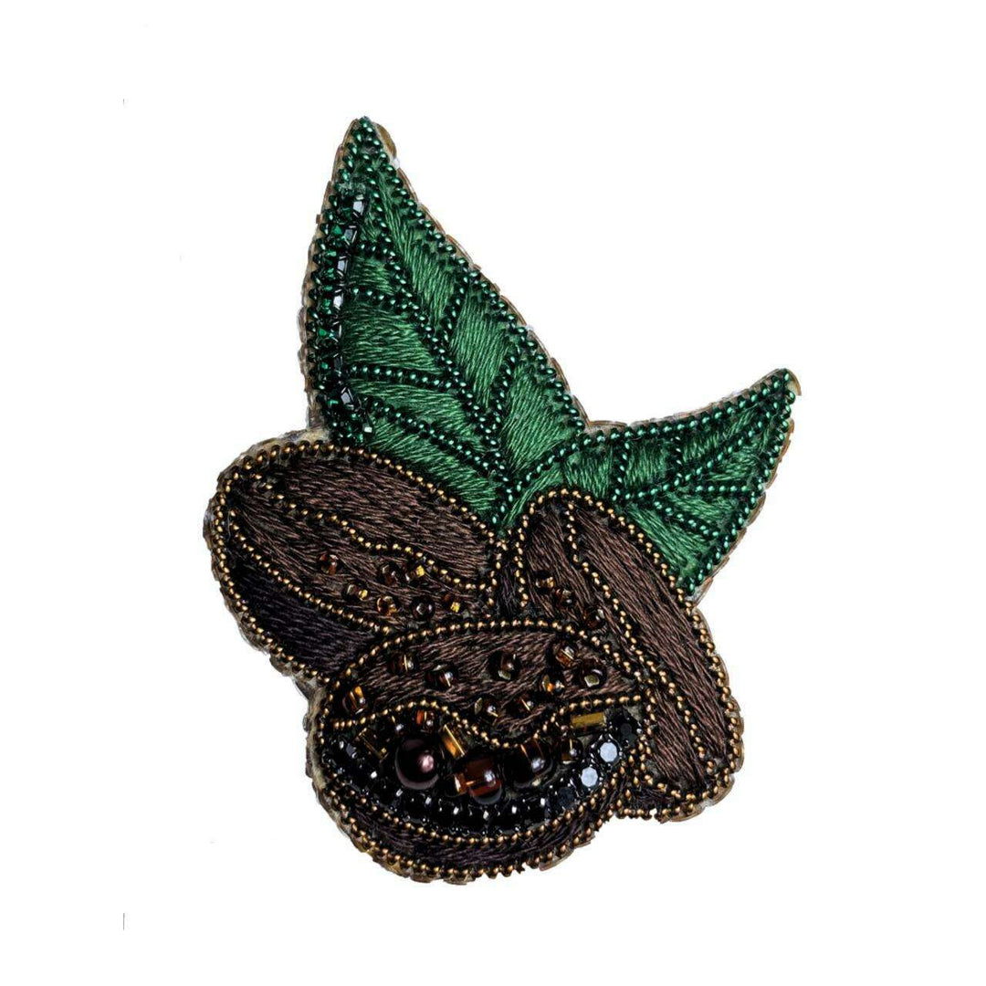Set for making a brooch Crystal Art Coffee beans BP-378C