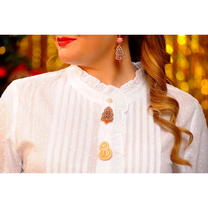 Set of 4 Gingerbread Cookie Button Covers by Laliblue 2