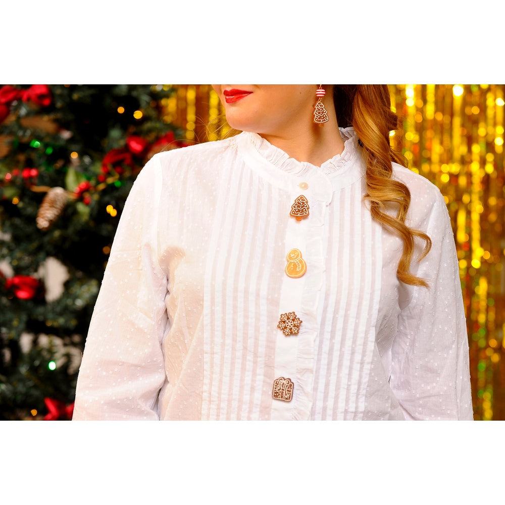 Set of 4 Gingerbread Cookie Button Covers by Laliblue 