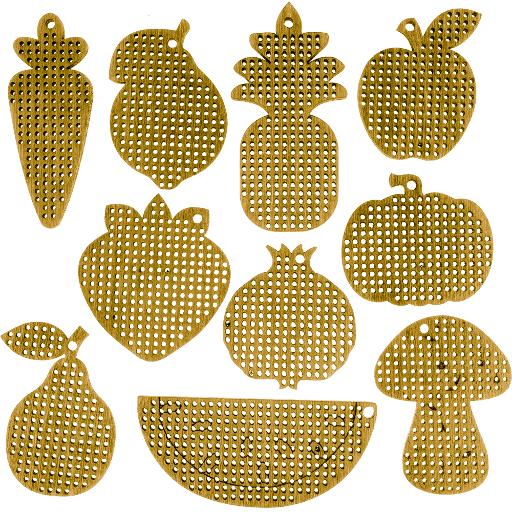 Set of blanks for embroidery on wood FLSW-002