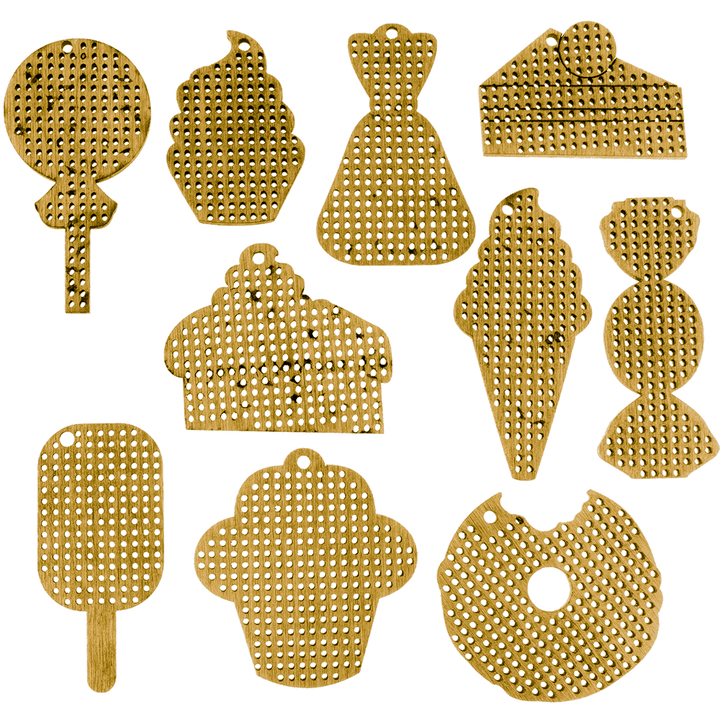 Set of blanks for embroidery on wood FLSW-003