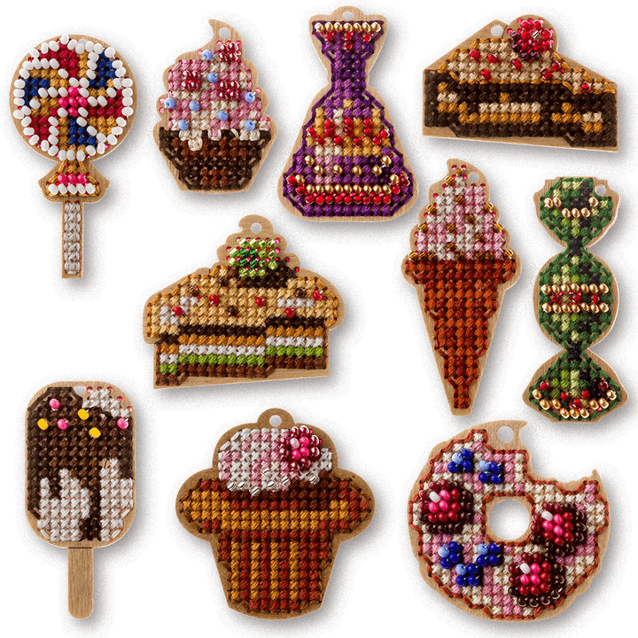 Set of blanks for embroidery on wood FLSW-003