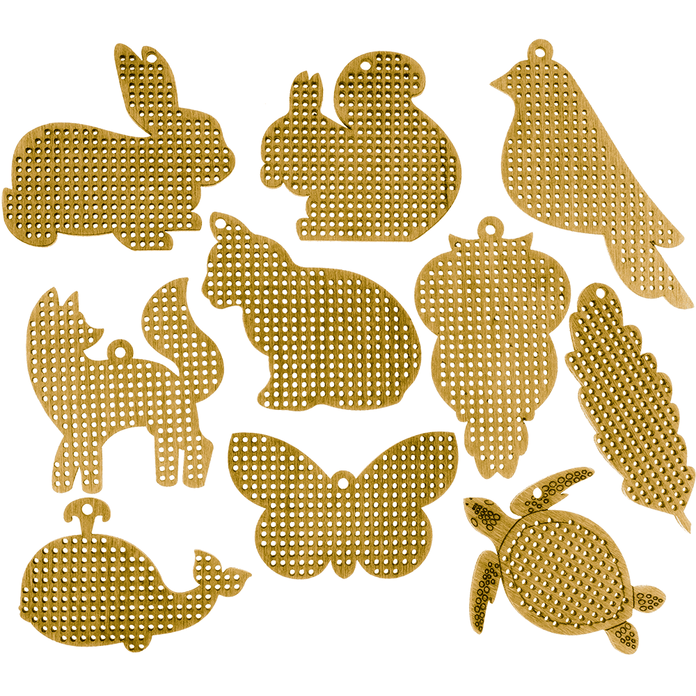 Set of blanks for embroidery on wood FLSW-005