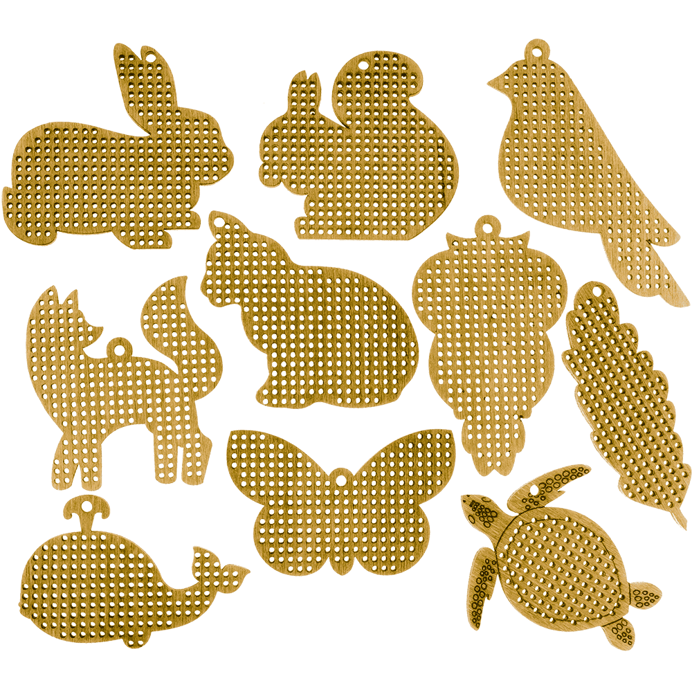 Set of blanks for embroidery on wood FLSW-005