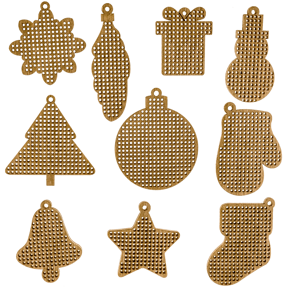 Set of blanks for embroidery on wood FLSW-007