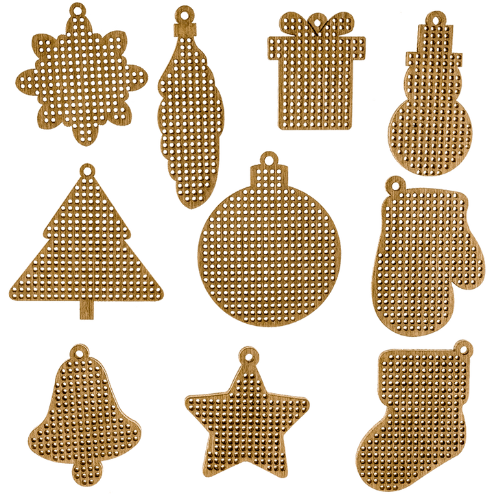 Set of blanks for embroidery on wood FLSW-007