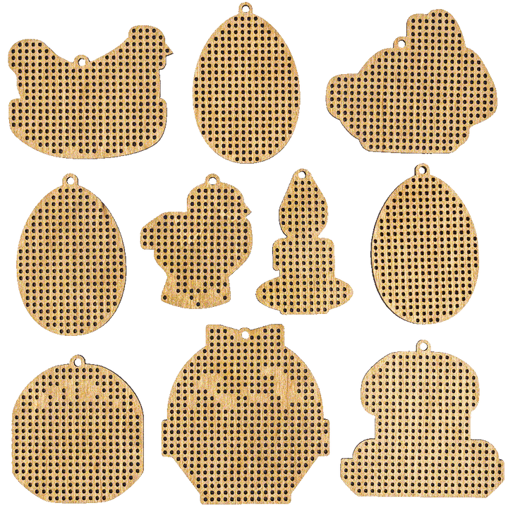 Set of blanks for embroidery on wood FLSW-008