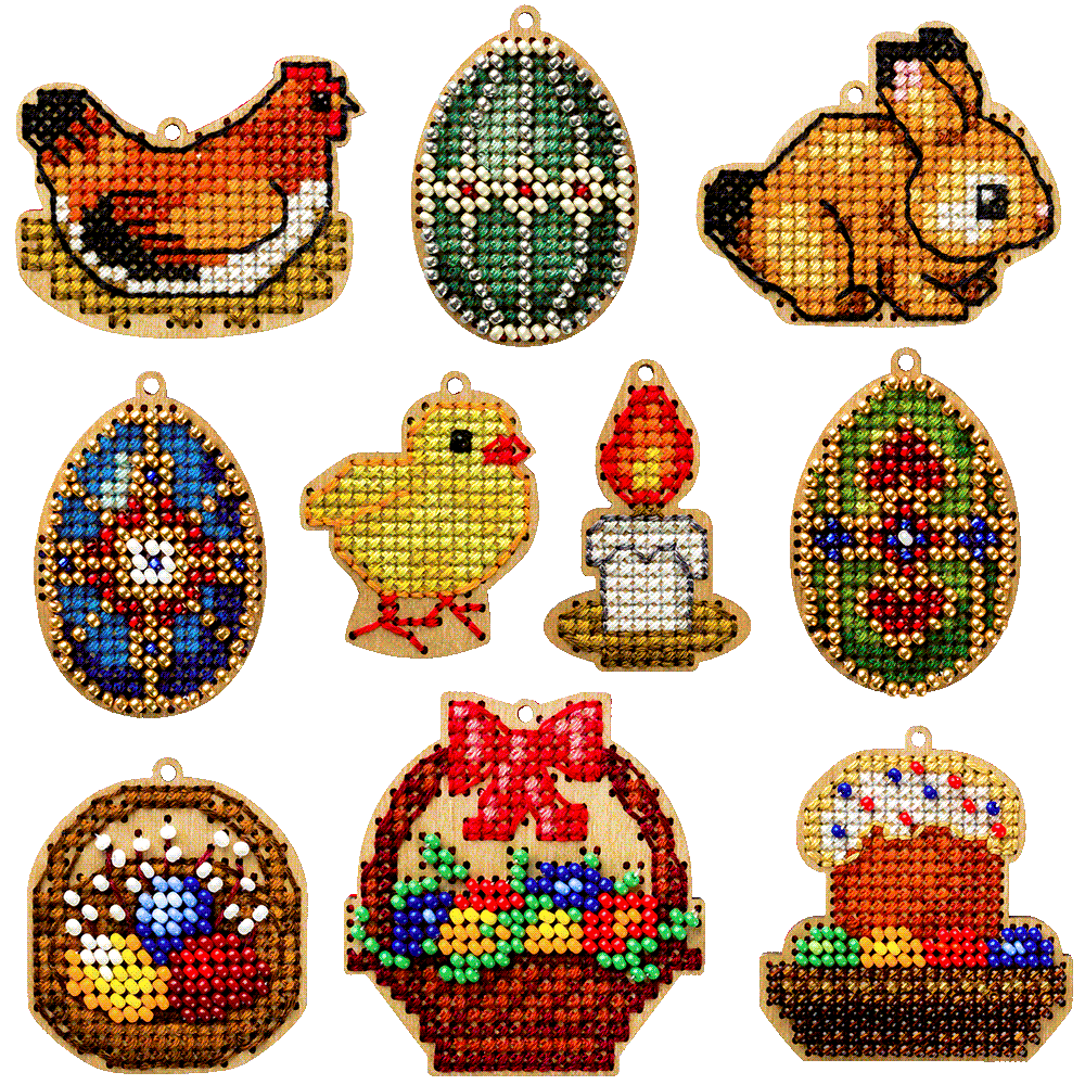 Set of blanks for embroidery on wood FLSW-008