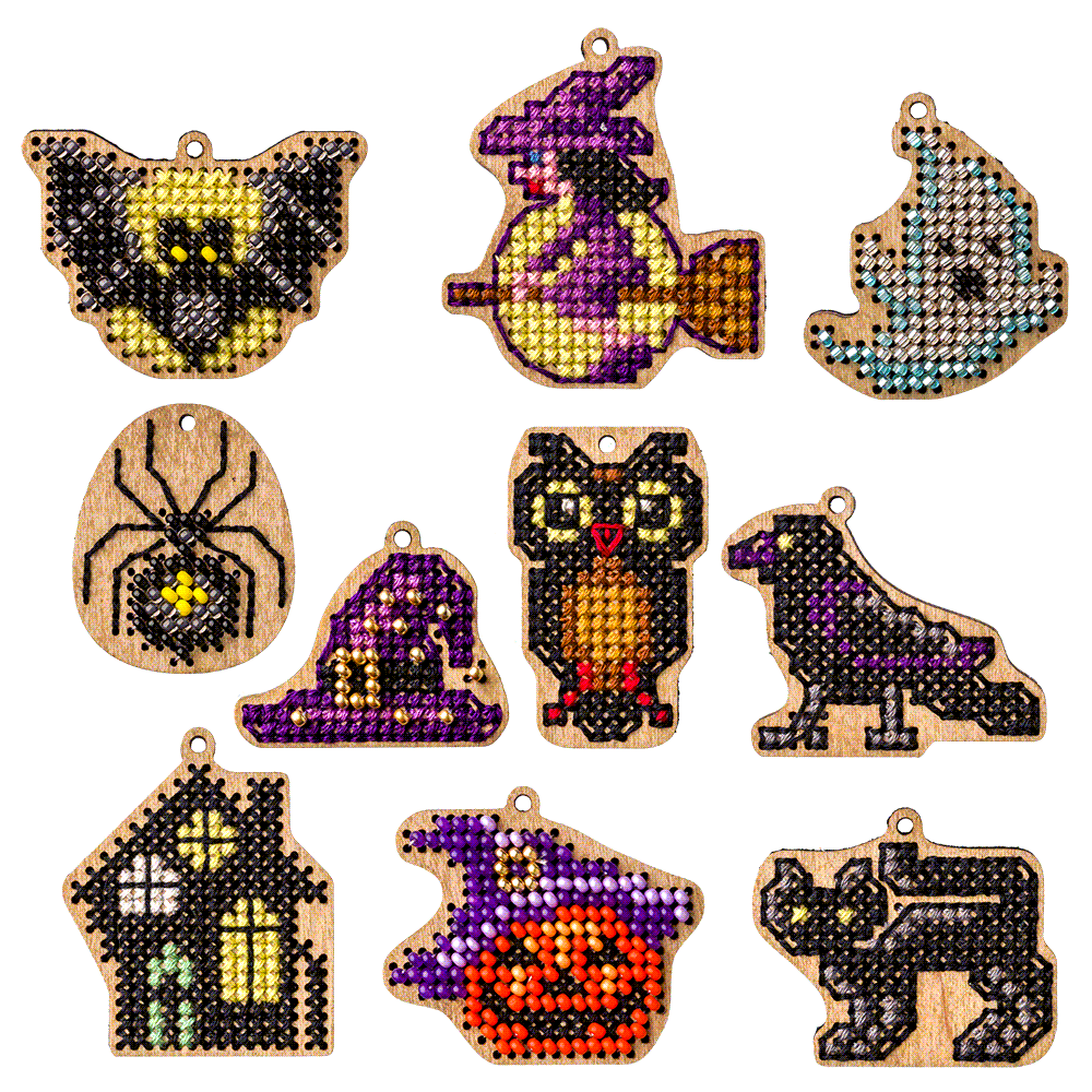 Set of blanks for embroidery on wood FLSW-010