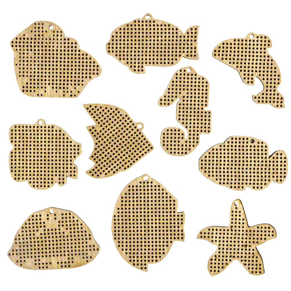 Set of blanks for embroidery on wood FLSW-011