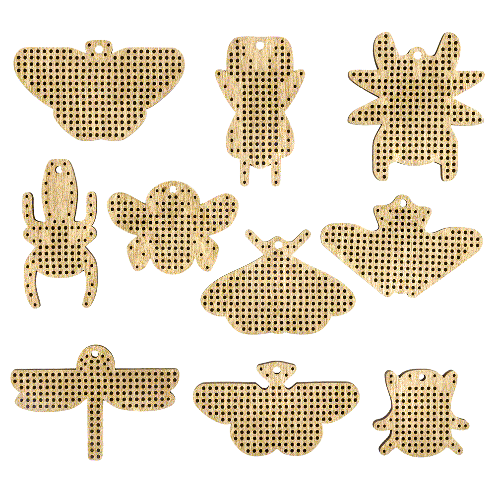 Set of blanks for embroidery on wood FLSW-012
