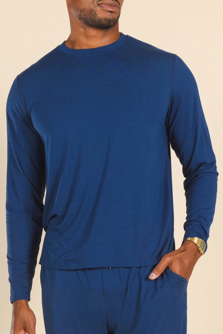 The Big Blue | Navy SleepDeep™ Men’s Long Sleeve Pajama Shirt